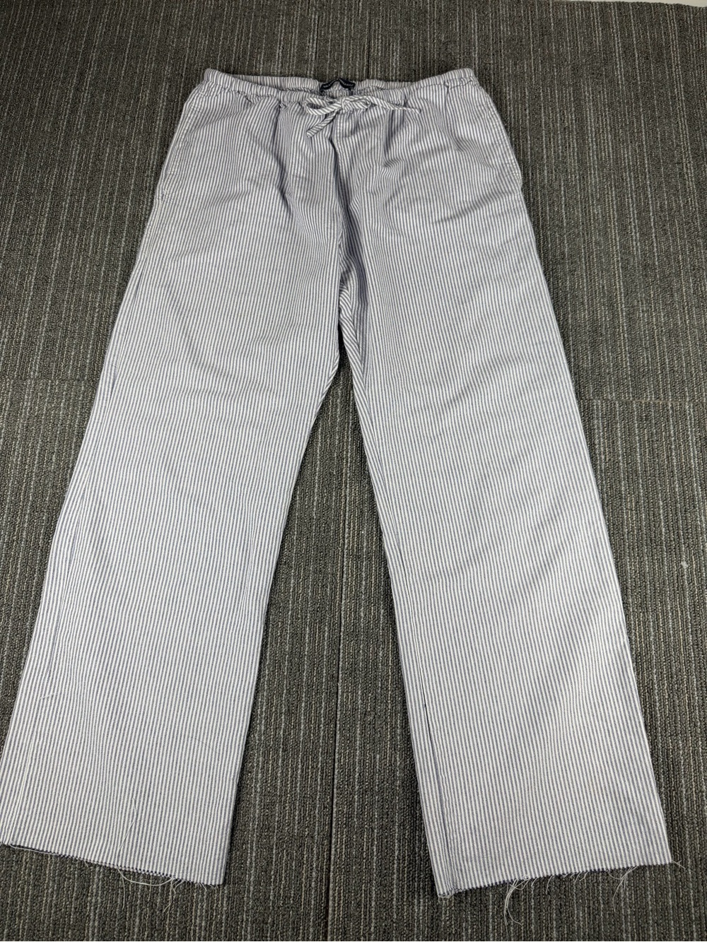 Brandy Melville 100%Cotton Light Blue & White Pinstripe Drawstring Pants no size